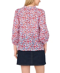 Vince Camuto Women's Printed Split V-Neck Blouse