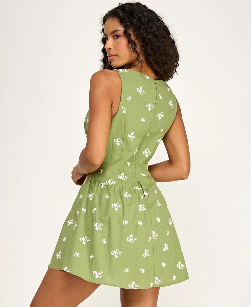 Seni & Cade Juniors' Embroidered Boat Neck Dress