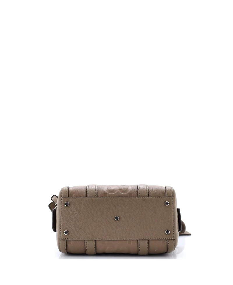 Pre-Owned Gucci Mini Duffle Bag Jumbo Gg Embossed Leather