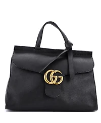 Pre-Owned Gucci Medium Gg Marmont Top Handle Bag Leather