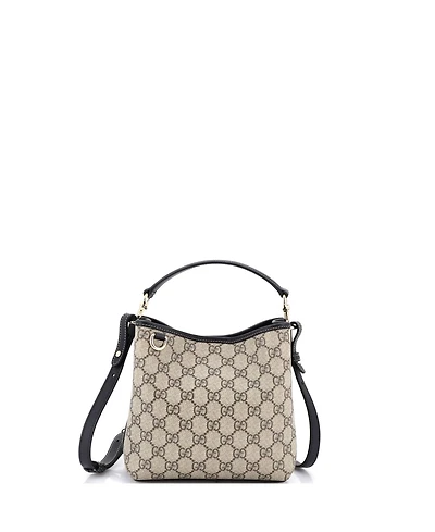 Pre-Owned Gucci Small Gg Emblem Bucket Bag Gg Coated Canvas