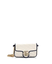 Pre-Owned Gucci Super Mini Gg Marmont Flap Bag Diagonal Quilted Leather