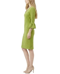 Ny Collection Petite 3/4 Sleeve Mother of Pearl Detail Dress