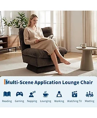 gaomon Chenille Swivel Accent Chair,360 Comfy Modern Sofa Chair with Oversize Base, Cozy Cotton Filling,300Lb Max Load Accent Chair