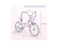Slickblue Kids Bicycle with Basket and Streamers, Adjustable Princess Theme Bike