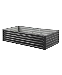 Gouun Deep Root Metal Raised Garden Bed, Galvanized Planter Box with Reinforcement Bars