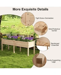Gouun Elevated Fir Wood Garden Bed with Drainage Holes in Standing Planter Box