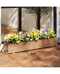 Gouun Pine Wood Window Planter Box with Drainage Holes, Garden Bed