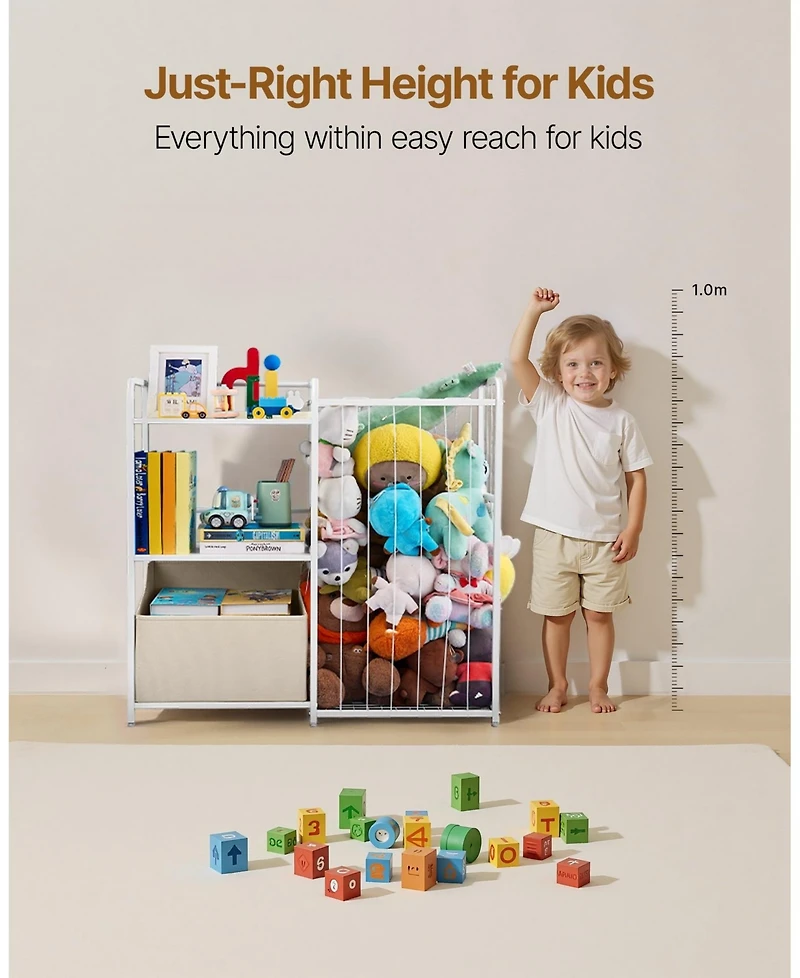 Gouun Kids Bookshelf and Toy Storage Organizer with Fabric Chest