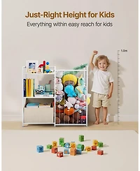 Gouun Kids Bookshelf and Toy Storage Organizer with Fabric Chest