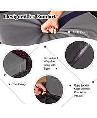 Gouun 9-Piece Wicker Sectional Sofa Set with 30 in Propane Gas Fire Pit Table