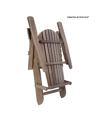 Jiallo Grand Collection Folding Large Adirondack Chair Pine Wood