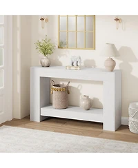 gaomon Farmhouse 2-Tier Console Sofa Table with Storage, for Entryway, Living Room and Hallway