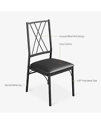 gaomon 5-Piece Rustic Compact Dining Set for 4, with Kitchen Table and Upholstered Chairs for Small Spaces, Apartments and Studios