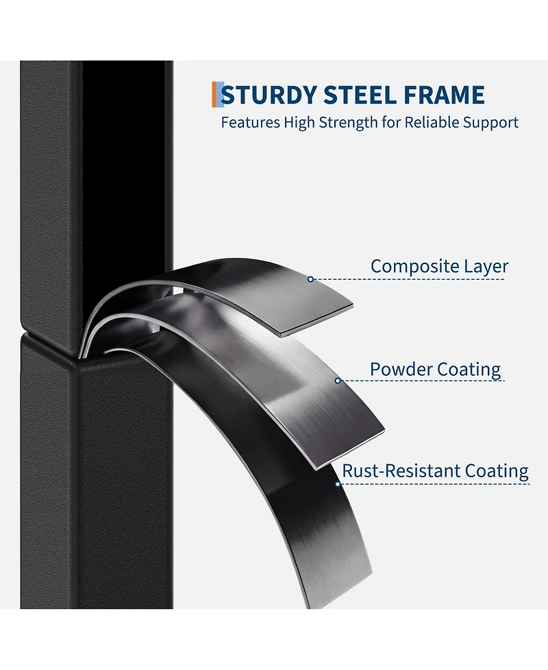 Homfan Slim Shoe Rack with Metal Frame and Fabric Shelves, Adjustable Shoe Storage Organizer for Entryway, Bedroom