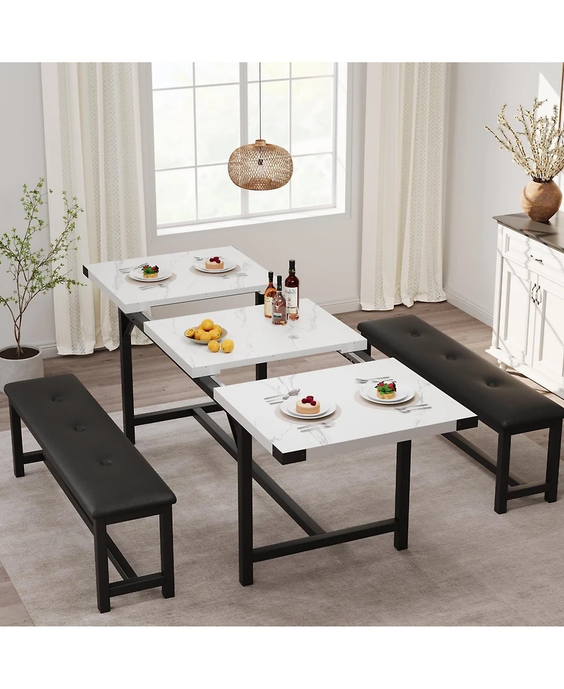 gaomon 4-6 Person 63" Extendable Wooden Dining Table