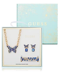 Guess 3-Pc. Gold-Tone Necklace, Bracelet & Stud Earrings Set