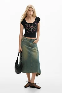 Desigual Women's Fitted flower t-shirt