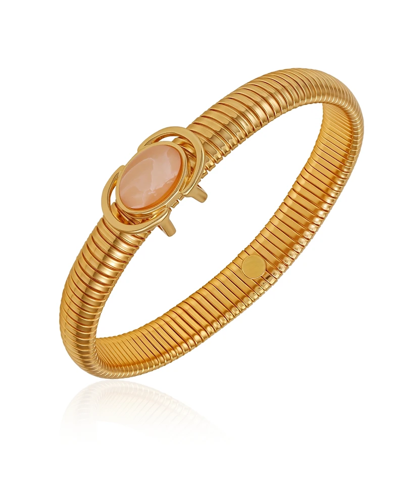 Guess Gold-Tone Center Stone Stretch Bracelet