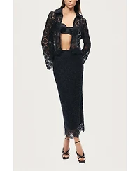 Nocturne Women's Lace Midi Skirt
