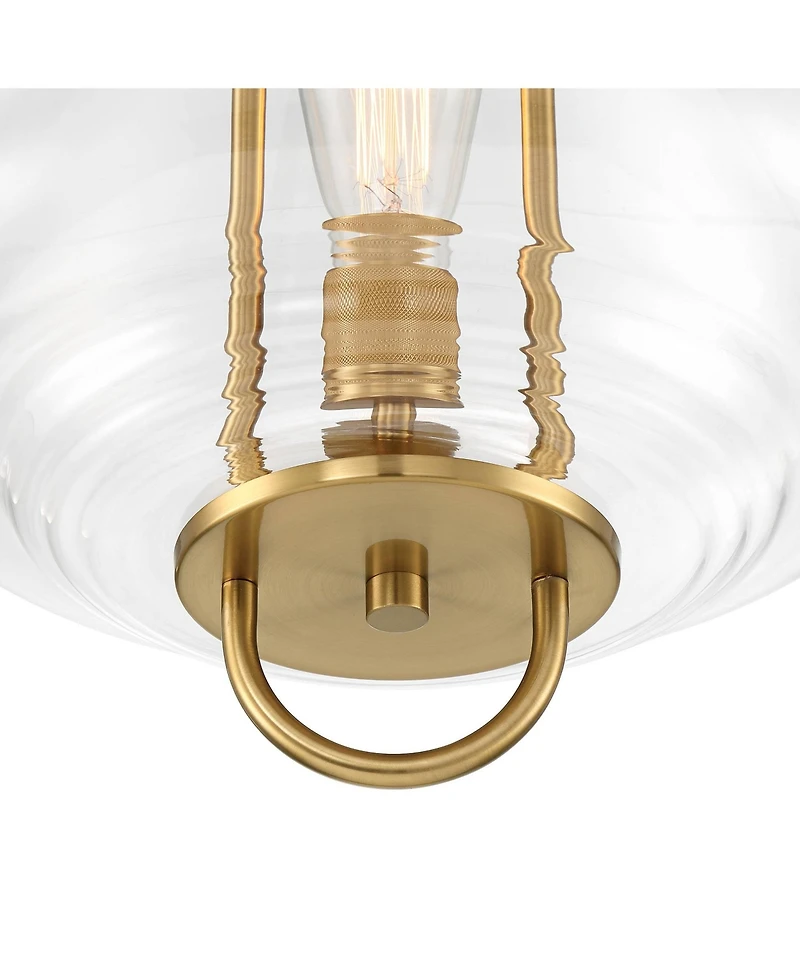 Possini Euro Design Hermine Soft Gold Pendant Light Modern Clear Glass Fixture for Dining Room House Foyer Kitchen Island