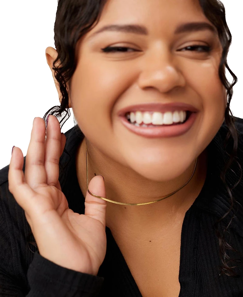 Ana Luisa Ina Mini Gold-Plated Herringbone Necklace