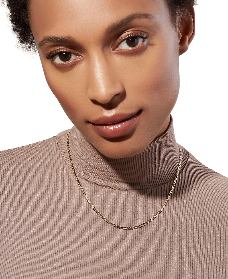 Ana Luisa Leo Gold-Plated Regular Short Figaro Chain Necklace