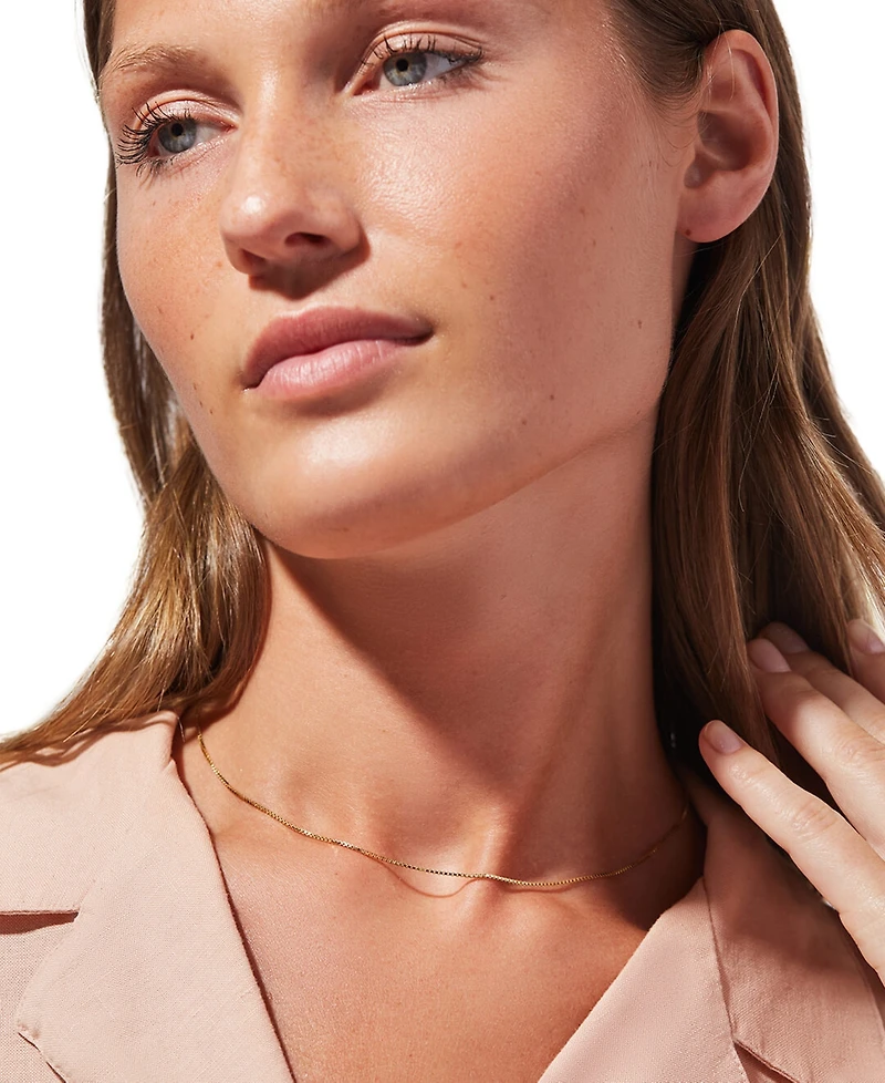 Ana Luisa Jo Gold-Plated Silver Box Chain Necklace