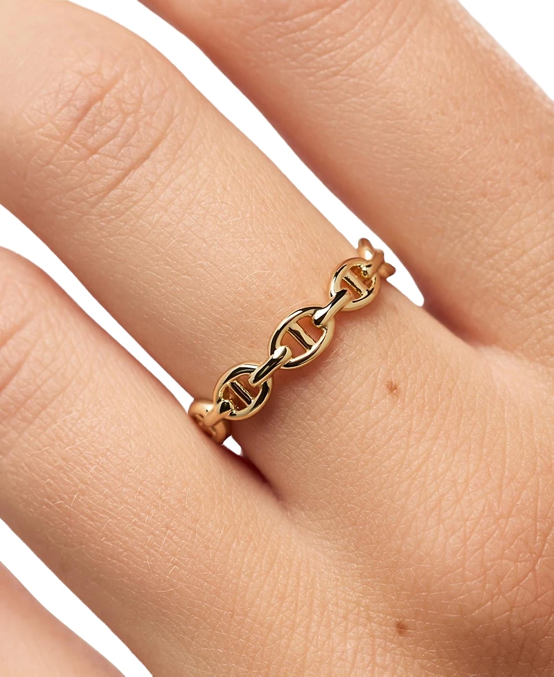 Ana Luisa Iver Gold-Plated Anchor Chain Ring