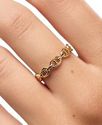 Ana Luisa Iver Gold-Plated Anchor Chain Ring