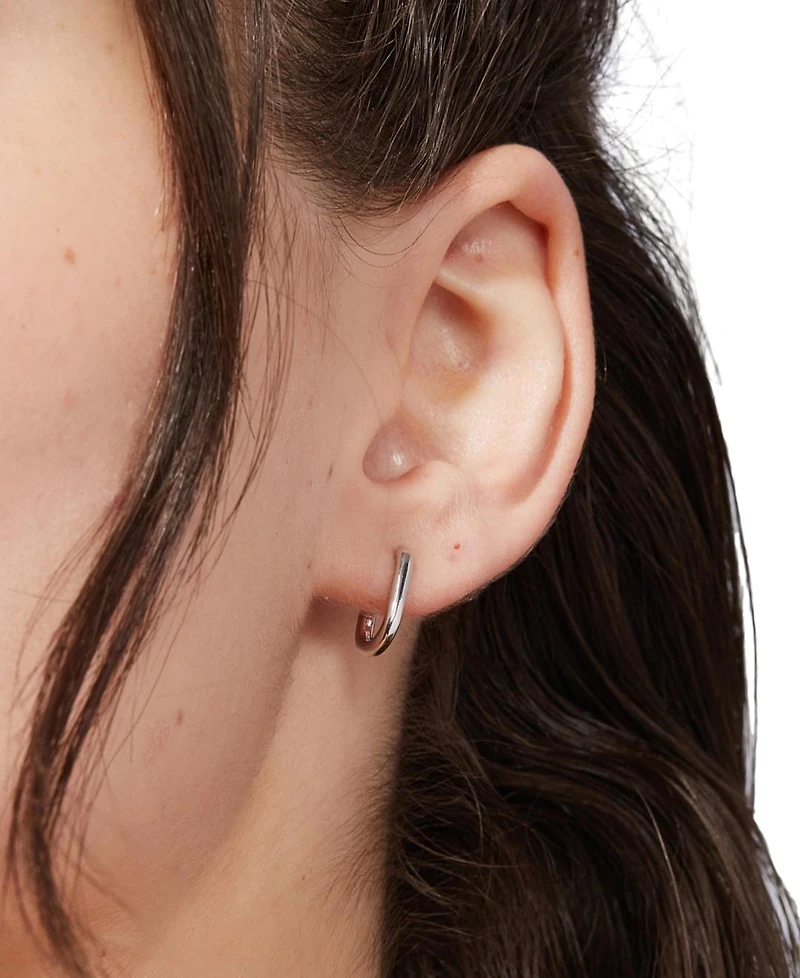 Ana Luisa Rox Mini Sterling Silver Elongated Mini Hoop Earrings