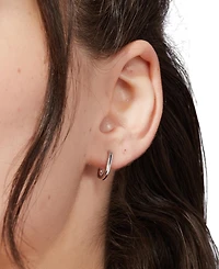 Ana Luisa Rox Mini Sterling Silver Elongated Mini Hoop Earrings