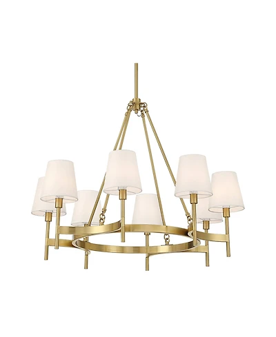 Possini Euro Design Greta Brass 8-Light Shade Chandelier