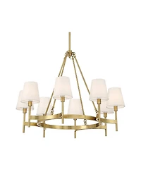 Possini Euro Design Greta Brass 8-Light Shade Chandelier