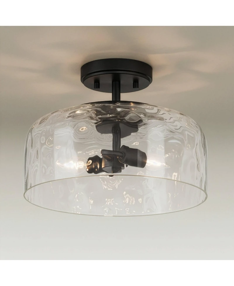 Possini Euro Design Luther Water Glass 2-Light Ceiling Light