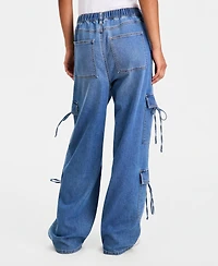 Vanilla Star Women's Bow Wide-Leg Jeans