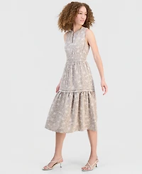 Robbie Bee Women's Sleeveless Elastic-Waist Midi Dress