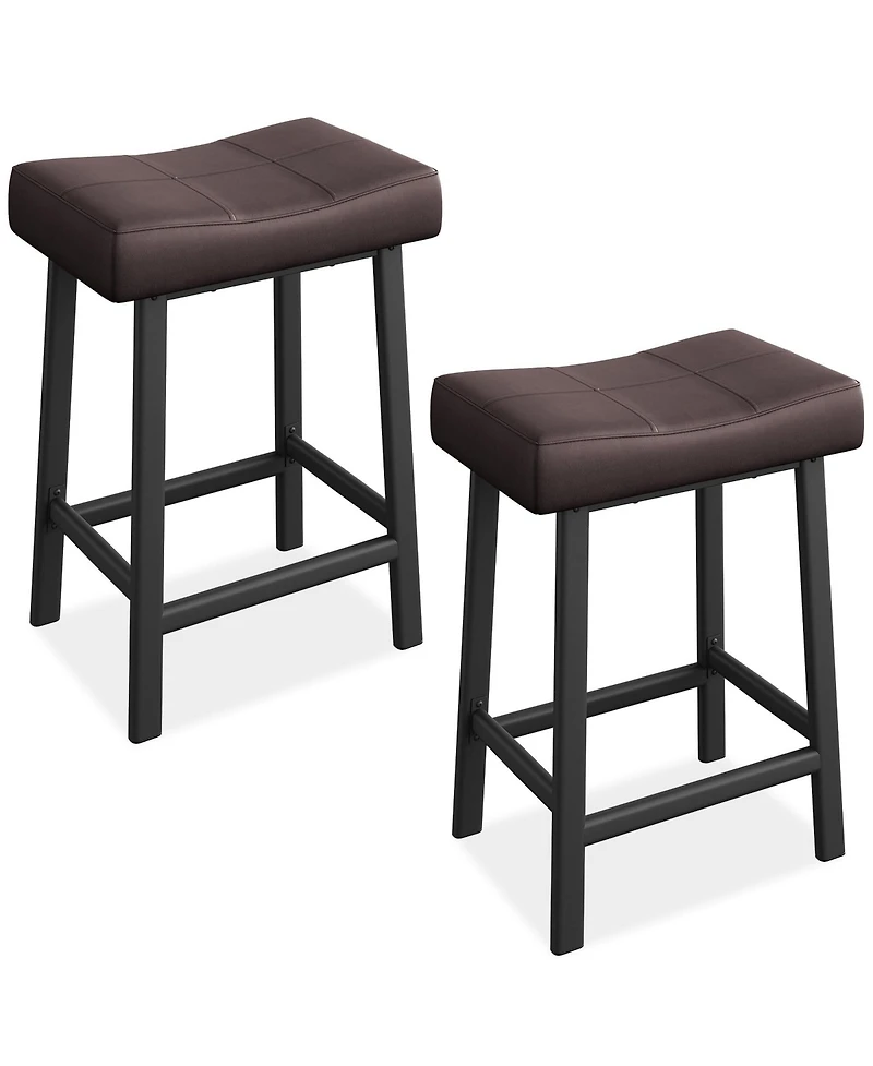 gaomon Upholstered Backless Saddle Bar Stools Set of 2, Counter Height