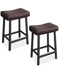 gaomon Upholstered Backless Saddle Bar Stools Set of 2, Counter Height