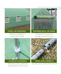 Outsunny 11.5' x 10' x 6.5' Outdoor Walk-In Tunnel house Hot House