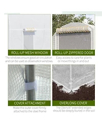 Outsunny Walk-in Tunnel house, Roll Up Door, 14.6'x6.6'x6.6',