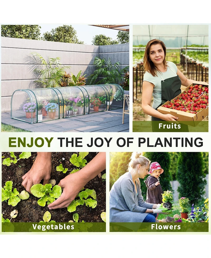 Outsunny Portable Tunneled house with Zippe Doors