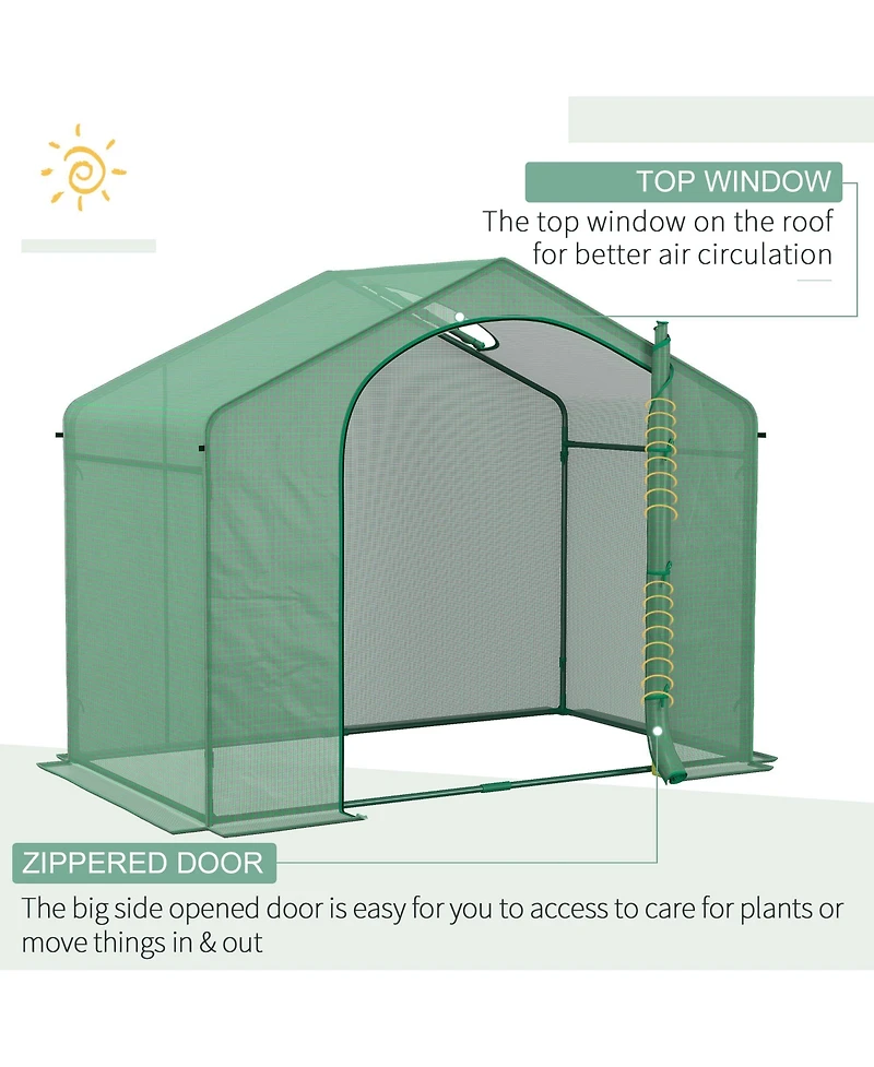 Portable Walk-in house with Pe Cover, Zipper Door, Top Vent,