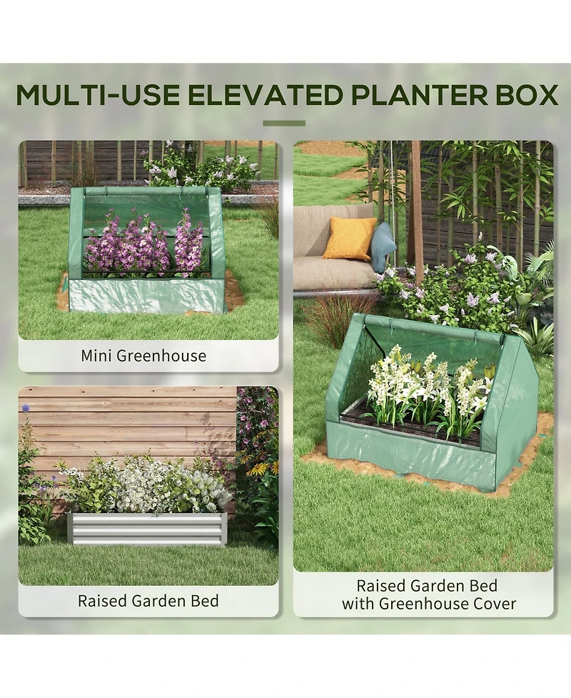 Outsunny Raised Garden Bed with Small house, and