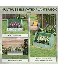 Outsunny Raised Garden Bed with Small house, and