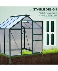 Outsunny 6' x 6' x 7' Large Polycarbonate Walk-in house,