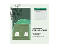 Outsunny Large 10' x 10' house, Hoop Hot House, Zipper Door,