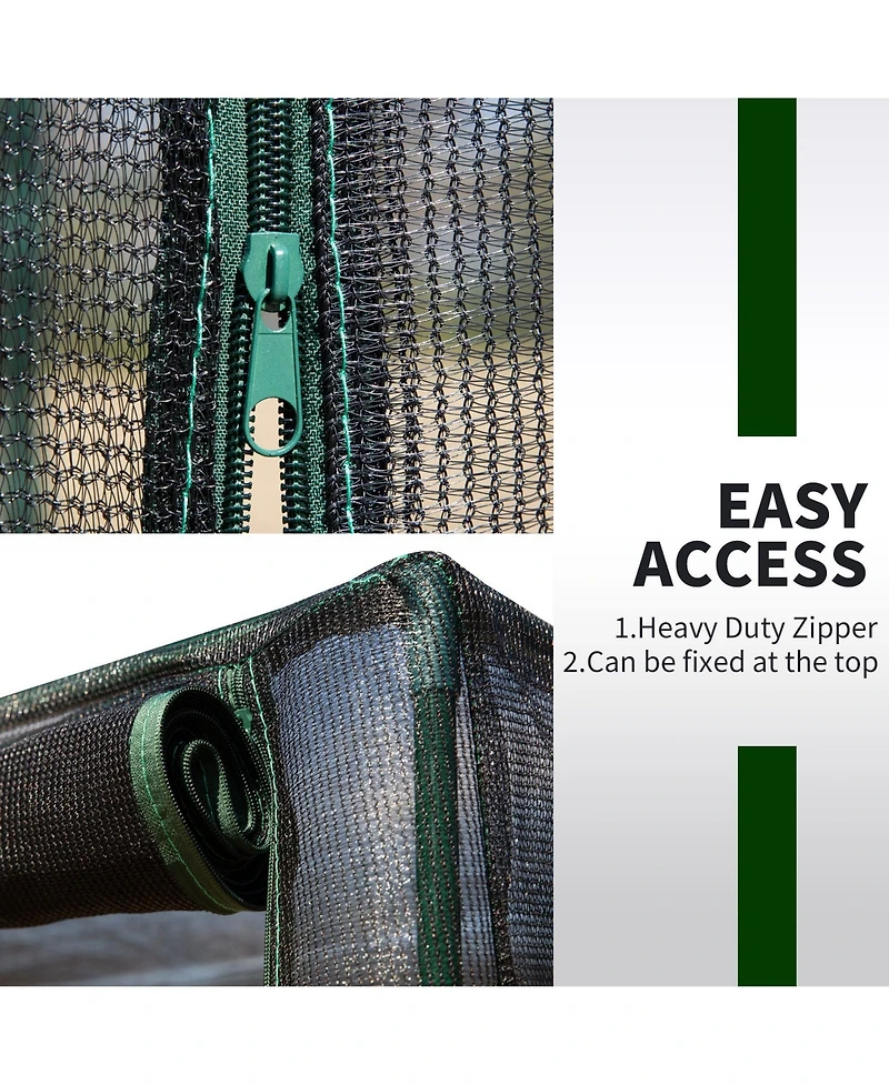 Outsunny 94.5" x 47.25" x 72.75" Walk-in Crop Cage w/ High-Quality Hdpe Cover