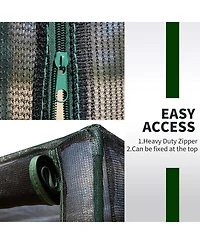 Outsunny 94.5" x 47.25" x 72.75" Walk-in Crop Cage w/ High-Quality Hdpe Cover