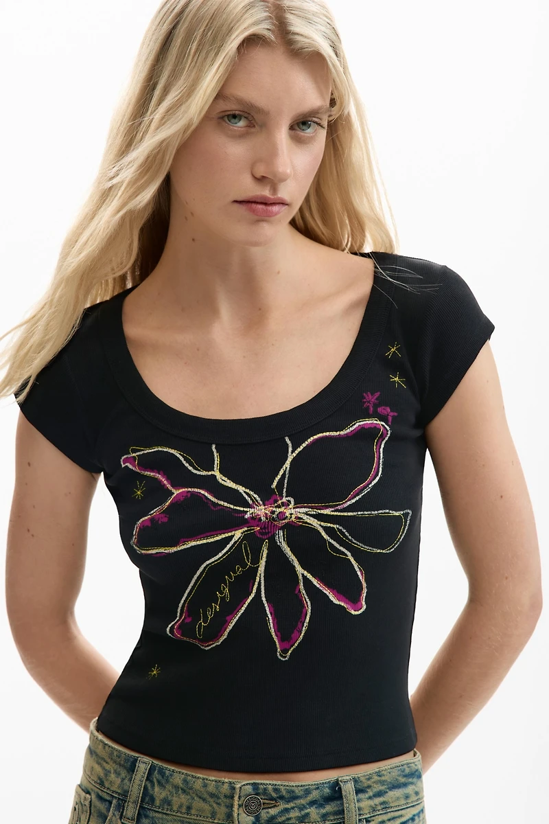 Desigual Women's Fitted flower t-shirt